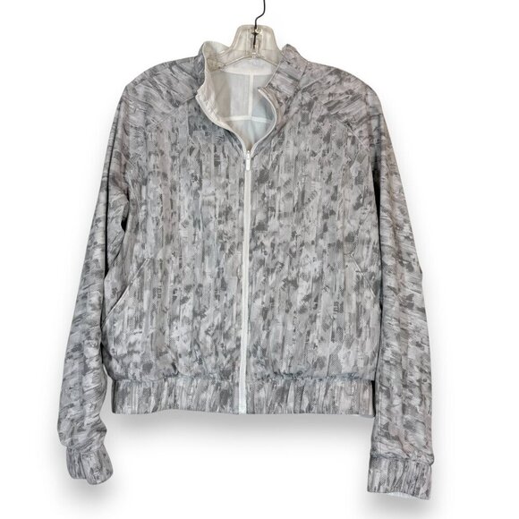 Lululemon  Gray White Away Jacket Reversible Light 8 - Picture 1 of 11